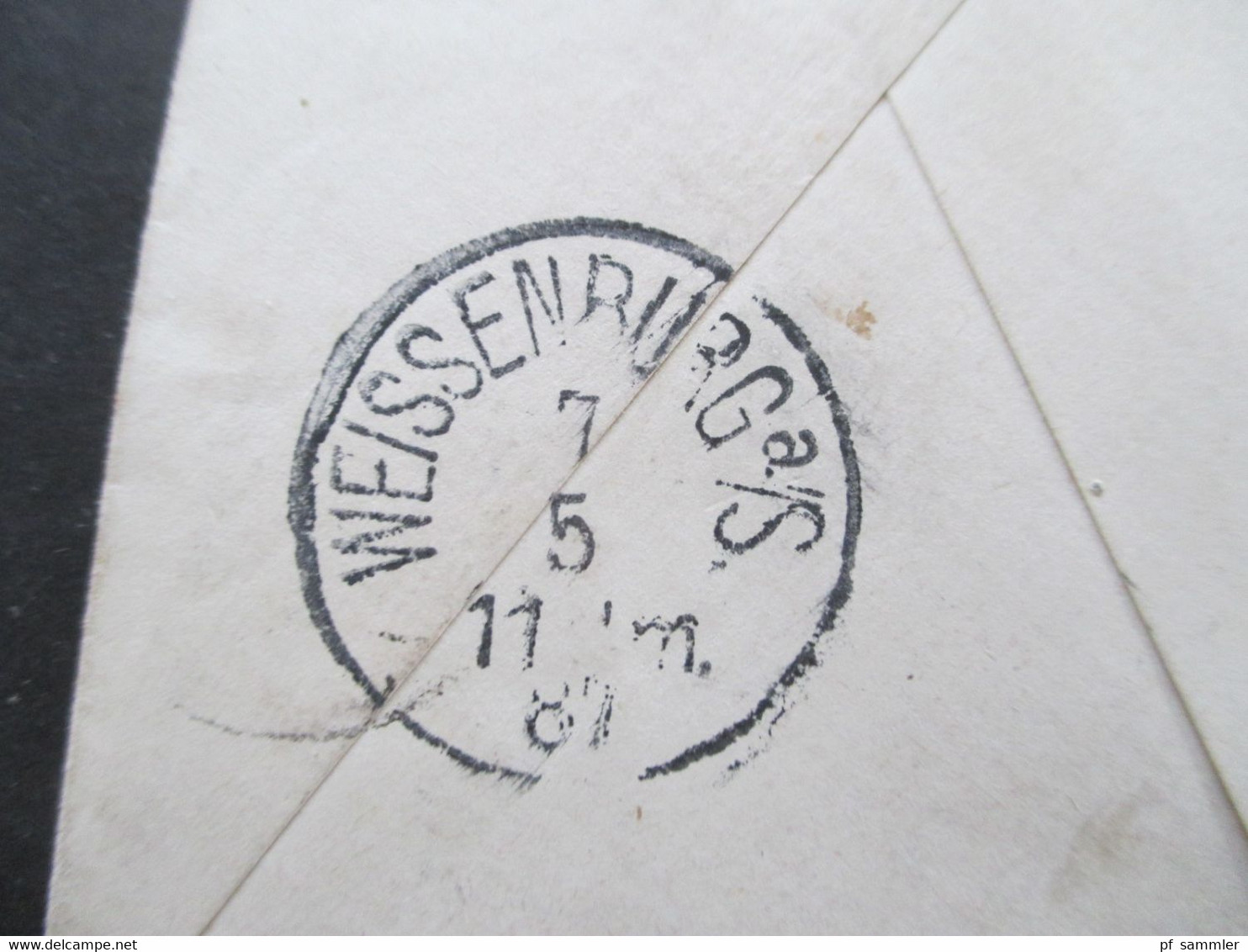 GB Kolonie Indien 1887 GA Umschlag Mit Zusatzfrankatur Delhi Via Brindisi - Weissenburg In Bayern Sea Post Office Stempe - 1858-79 Kolonie Van De Kroon