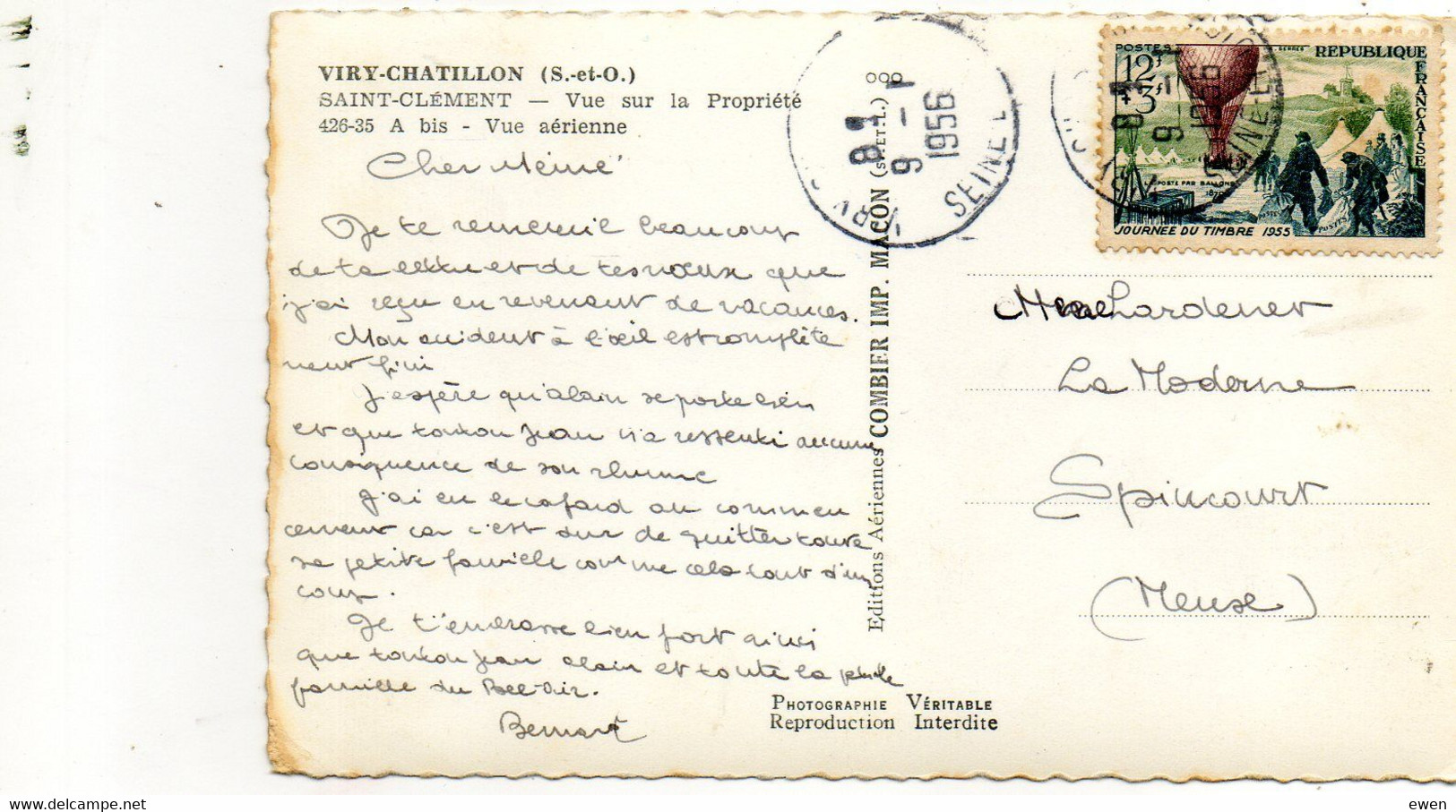 Timbre N° 1018 Journée Du Timbre 1955 Seul Sur Carte Postale - 1921-1960: Periodo Moderno