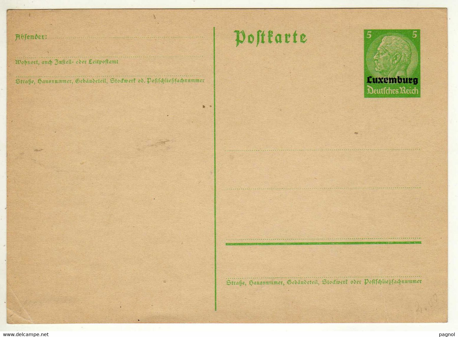 Luxembourg : Entiers Postaux : Occupation Allemagne 1941 - 1940-1944 Deutsche Besatzung