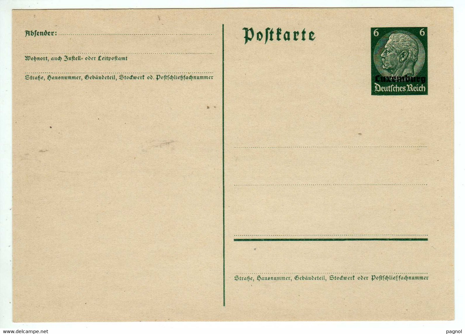 Luxembourg : Entiers Postaux : Occupation Allemagne 1941 - 1940-1944 German Occupation