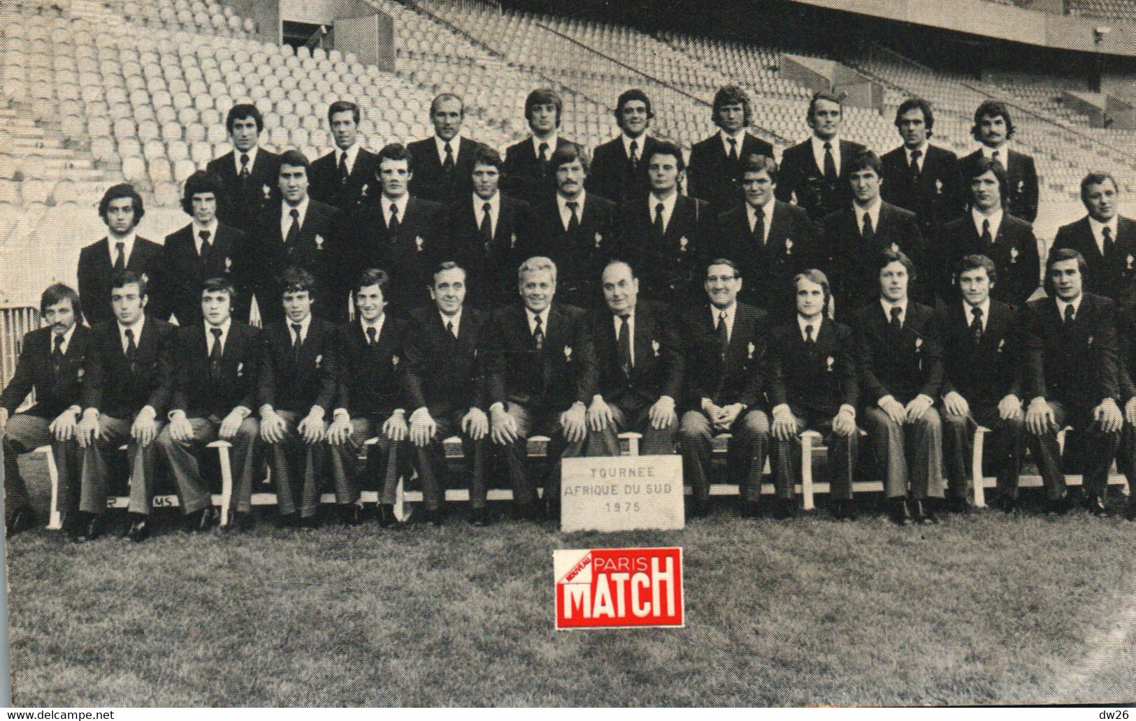 Photo De Groupe: Equipe De France De Rugby, Tournée Afrique Du Sud 1975 - Publicité Paris Match - Sport