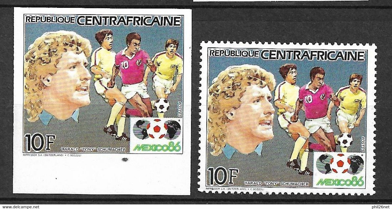 Centrafrique Football N°703  Harald Schumacher Dentelé Et Non Dentelé Neufs * * TB =MNH VF... Le Moins Cher Du Site  ! ! - 1986 – Mexico