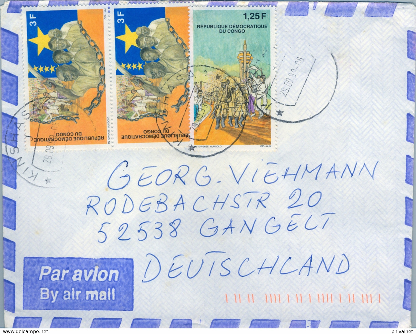 REPÚBLICA DEMOCRÁTICA DEL CONGO , KINSHASA - GANGELT , SOBRE CIRCULADO - Briefe U. Dokumente