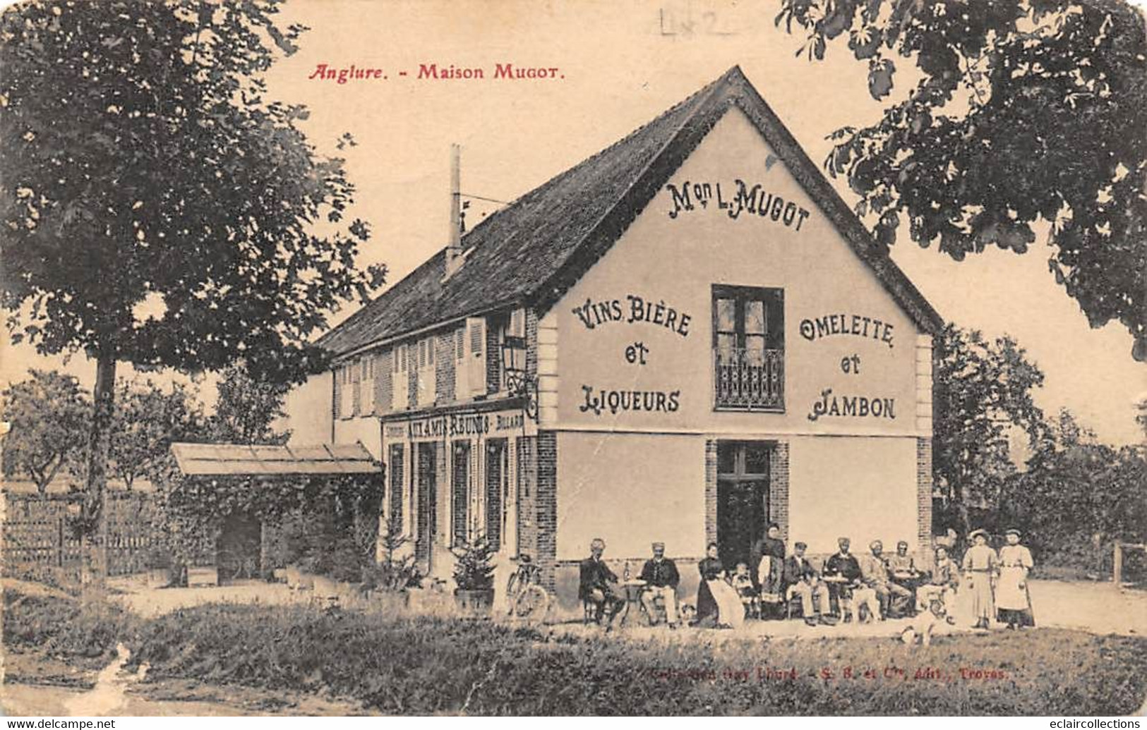 Anglure         51         Maison Mugot: Café Restaurant   "Aux Amis Réunis".   Petit Grattage Au Verso   (voir Scan) - Anglure