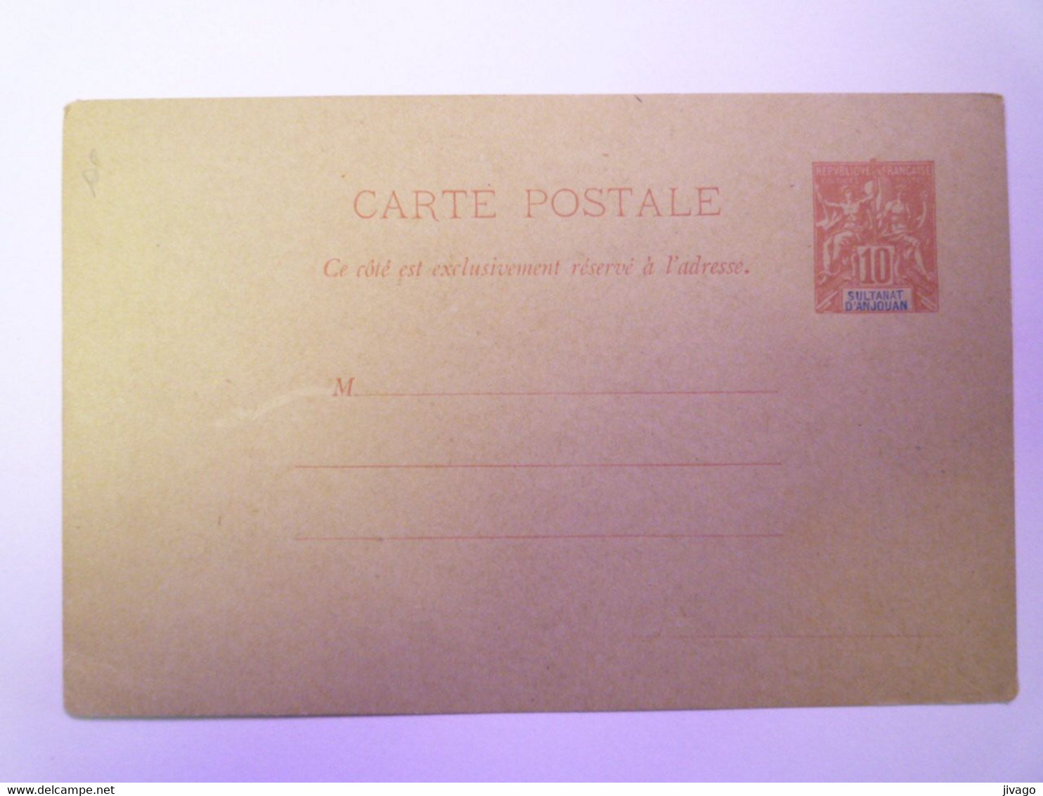 2020 - 9064  ENTIER POSTAL Du SULTANAT D'ANJOUAN   XXX - Briefe U. Dokumente