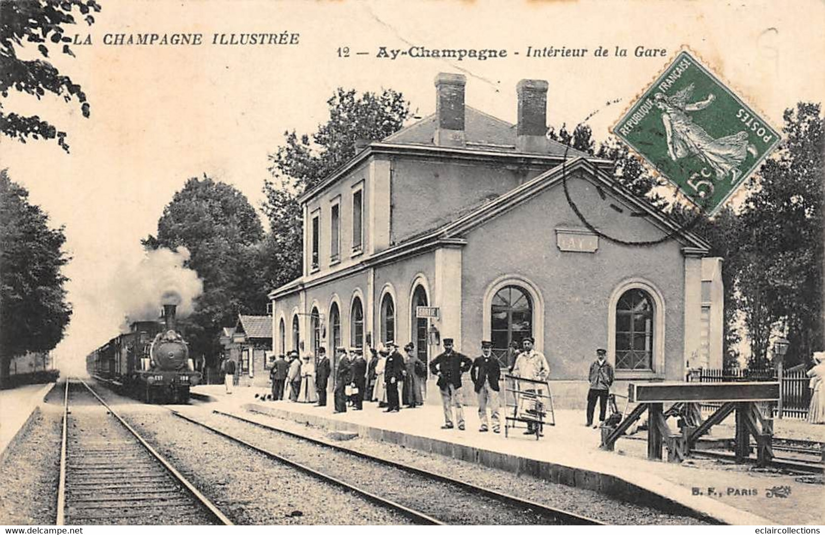 Ay En Champagne          51       Intérieur De La Gare.     Train .   (voir Scan) - Ay En Champagne