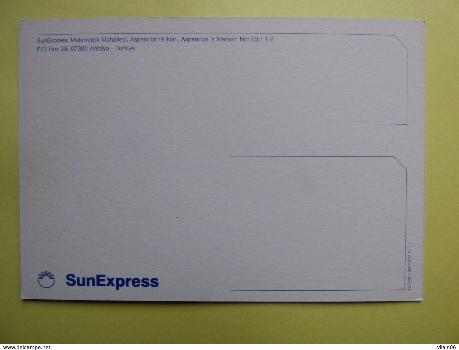 AIRLINE ISSUE / CARTE COMPAGNIE      SUN EXPRESS - 1946-....: Moderne