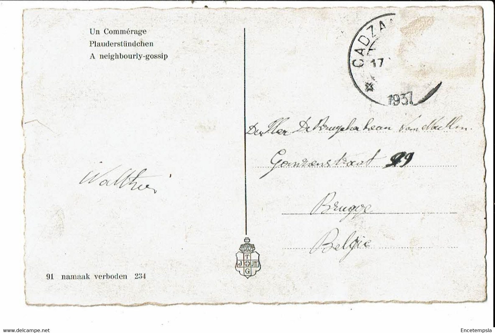 CPA Carte Postale -Pays Bas-Zeeland Cadzand-Een Buurpraatje-1937 VM24976br - Cadzand