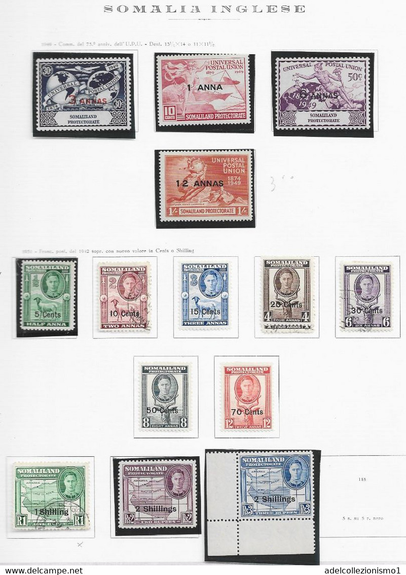 94801) SOMALIA INGLESE- LOTTO FRANCOBOLLI  DI GIORGIO VI -USATI-MLH*-MNH** - Somaliland (Herrschaft ...-1959)