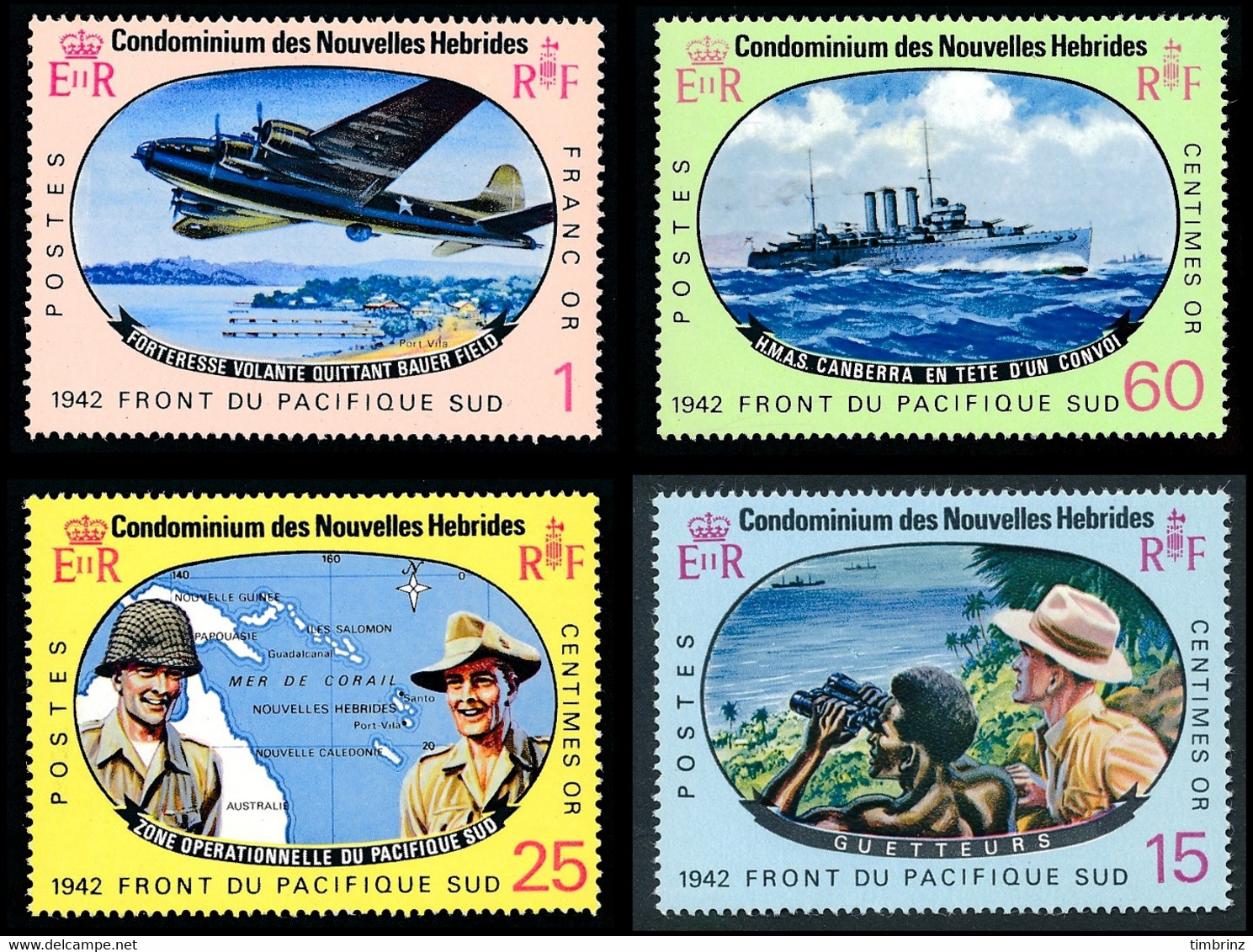 NOUVELLES-HEBRIDES 1967 - Yv. 257 258 259 Et 260 **   Cote= 8,50 EUR - Batailles Du Pacifique (4 Val) FR  ..Réf.AFA23487 - Unused Stamps