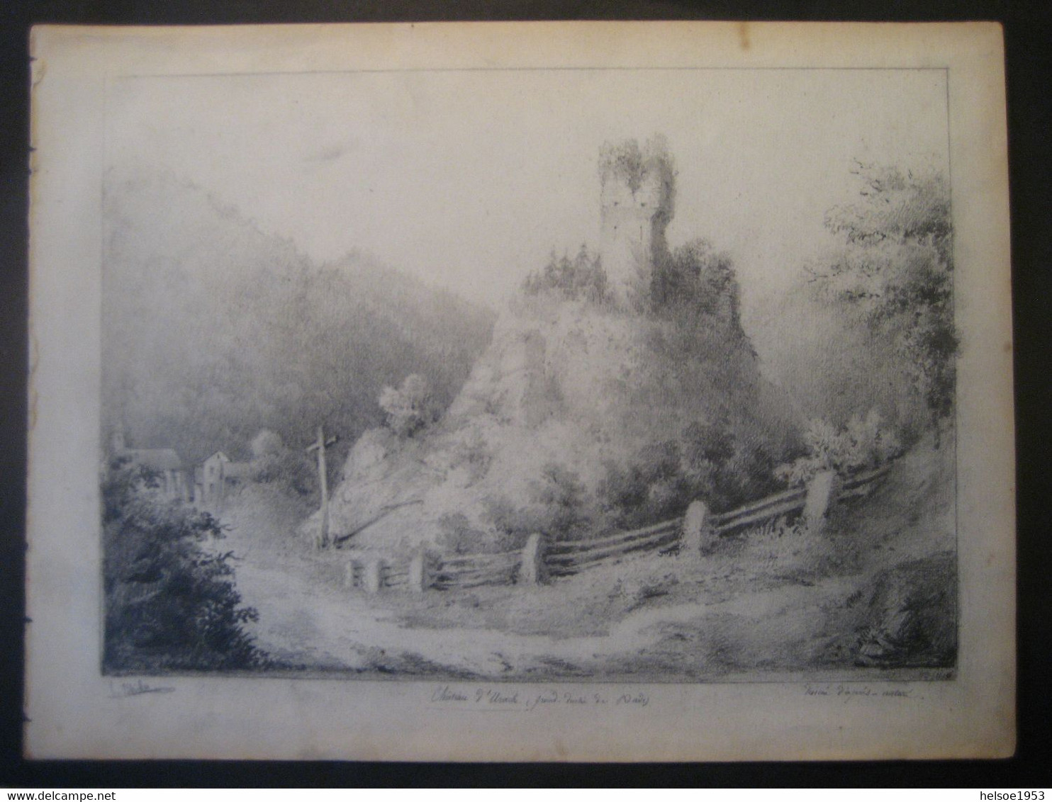 Deutschland 1835- Zeichnung Ruine Alt Urach, Chateau Urach Im Hochschwarzwald - Dessins