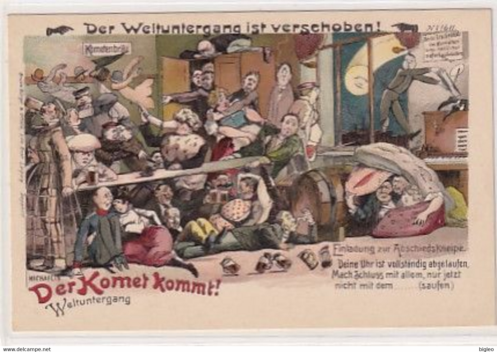 Der Weltuntergang Ist Verschoben - Einladung Zur Abschiedskneipe - Kometenbräu - Sign.Michaelis      (A-282-200721) - Autres & Non Classés