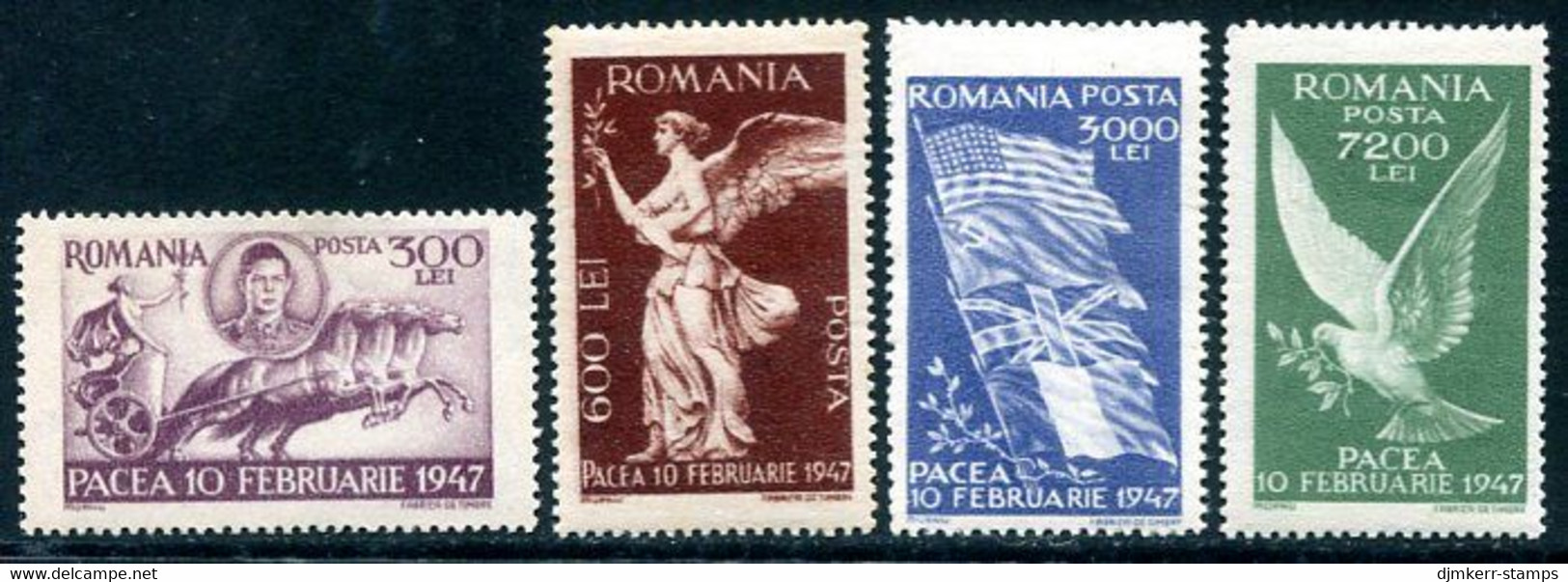 ROMANIA 1947 Peace MNH / **.  Michel 1024-27 - Neufs
