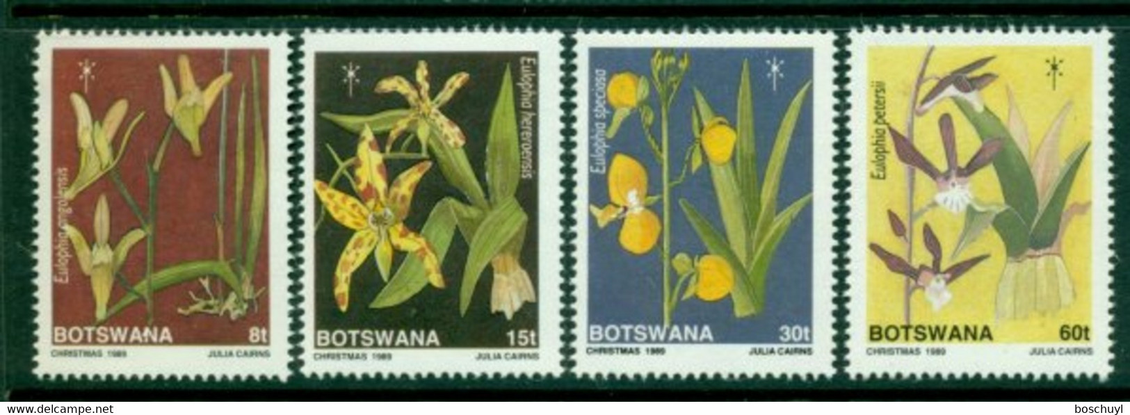 Botswana, 1989, Orchids, Flowers, Christmas, MNH, Michel 463-466 - Botswana (1966-...)