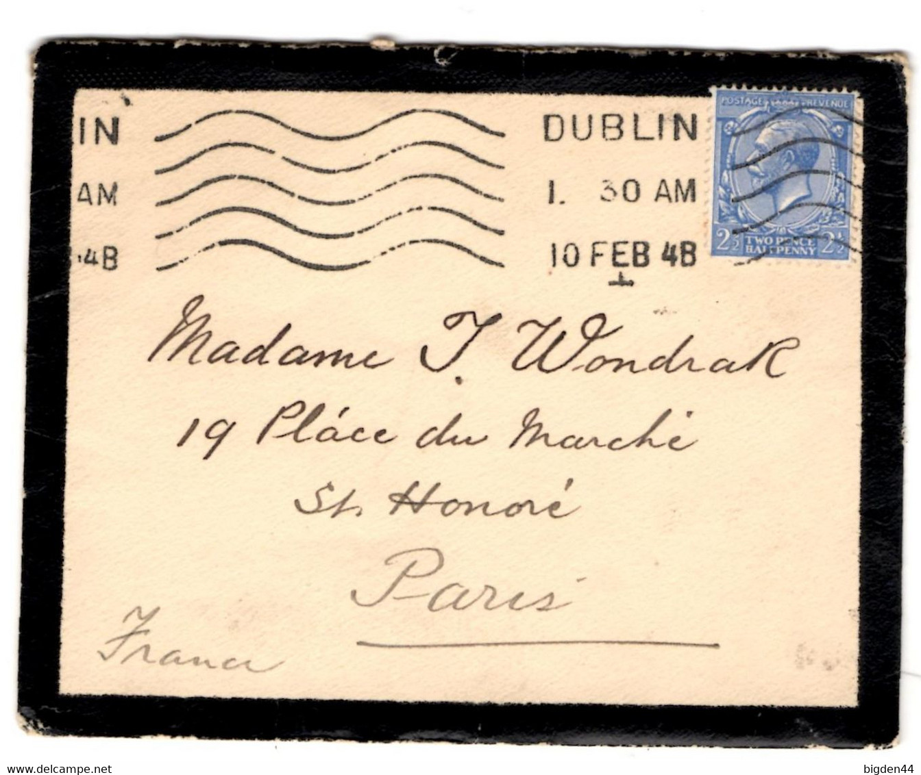 Lettre De Dublin (10.02.1948) 2 P 1/2 Blue  Pour Paris - Non Classés