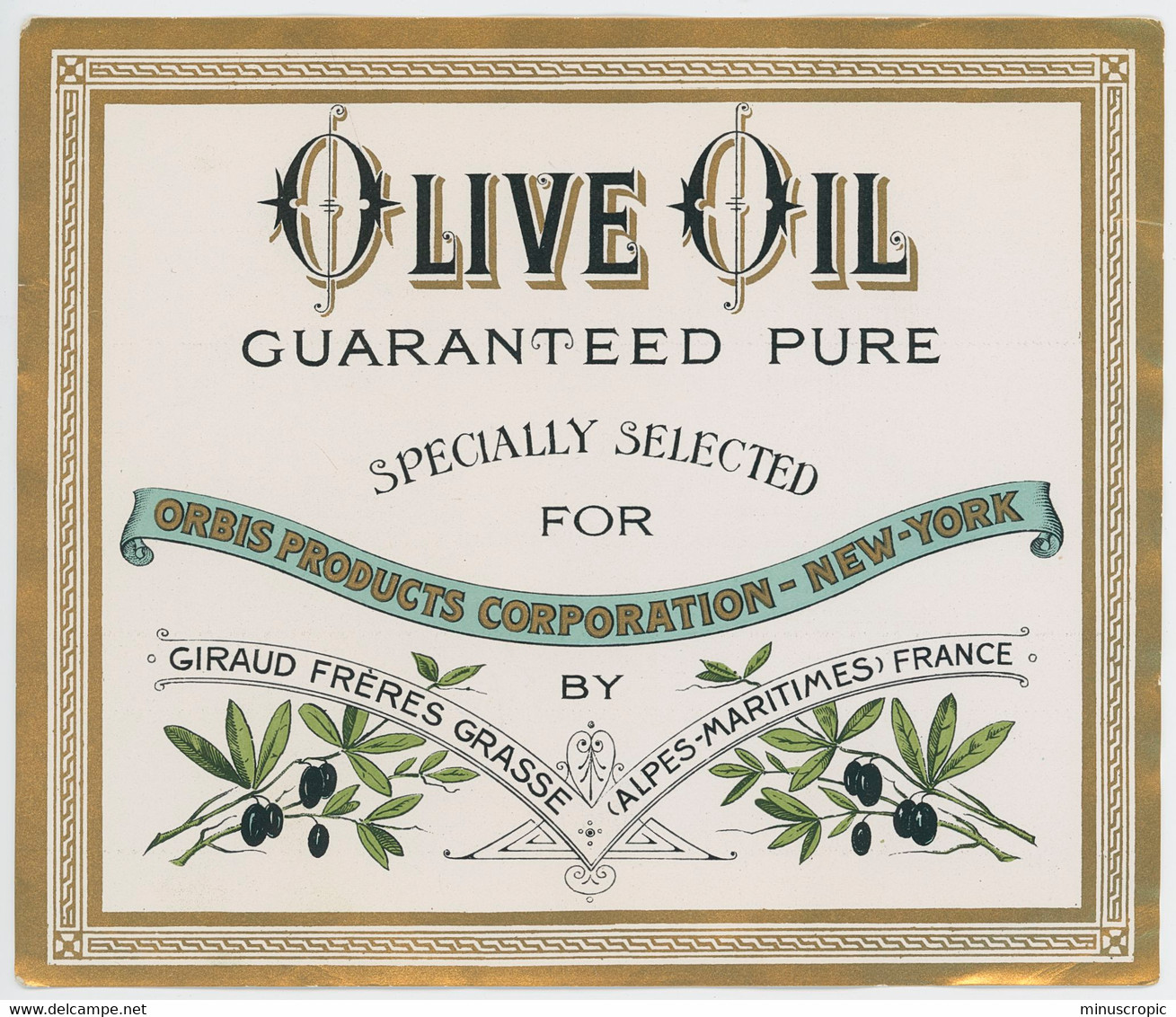 Etiquette - Olive Oil - Giraud Frères - Grasse - Etiquetas