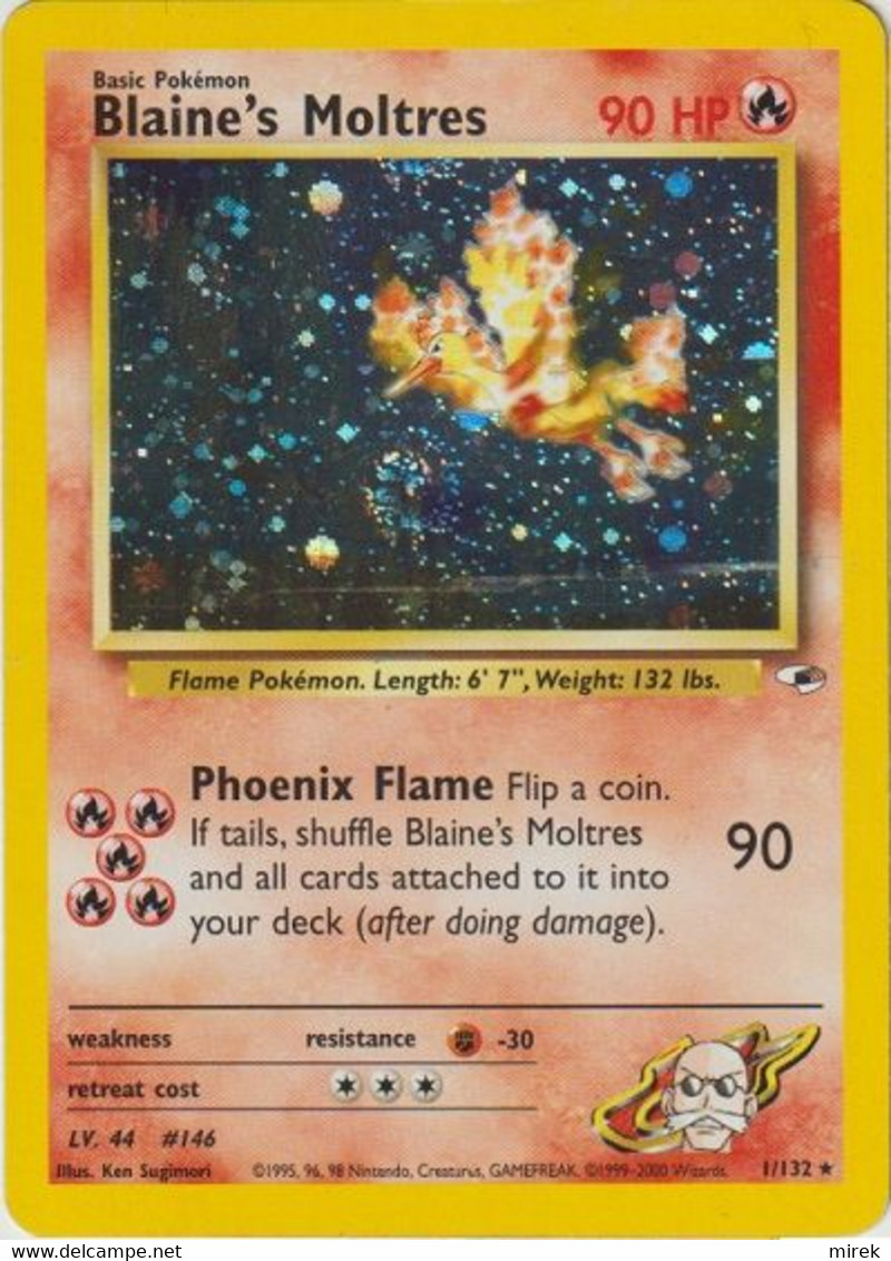 Pokemon (engl.): Gym Heroes - 1 Blaine's Moltres, Holo; New - Wizards