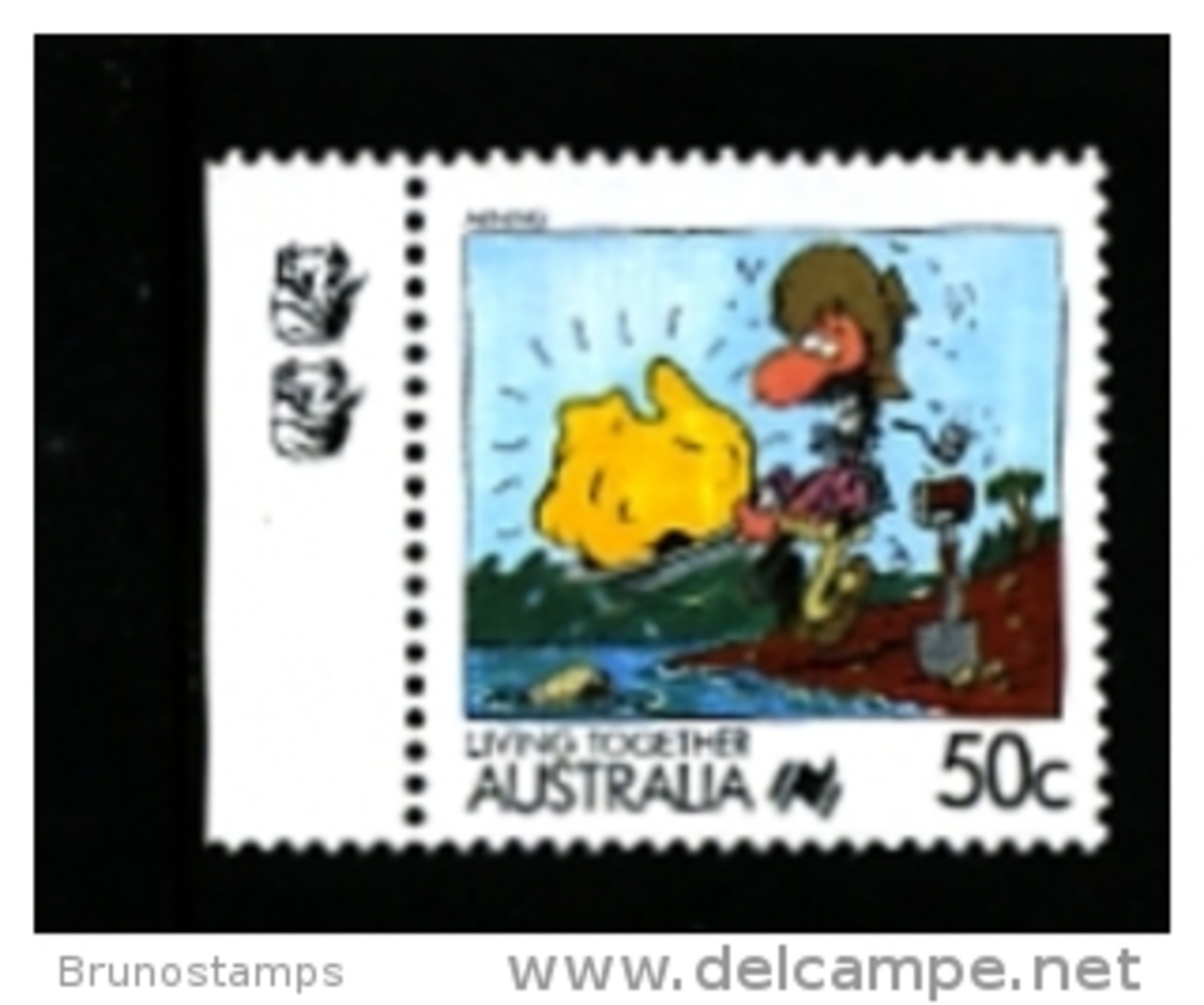 AUSTRALIA - 1991  50c.  MINING  2 KOALAS  REPRINT  MINT NH - Probe- Und Nachdrucke