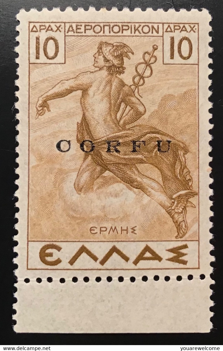 Corfu Occupazione Militare Italiana 1941 RARE Posta Aera 7 * XF Cert Avi(Greece Ionian Islands WW2 Italy Italia - Corfou