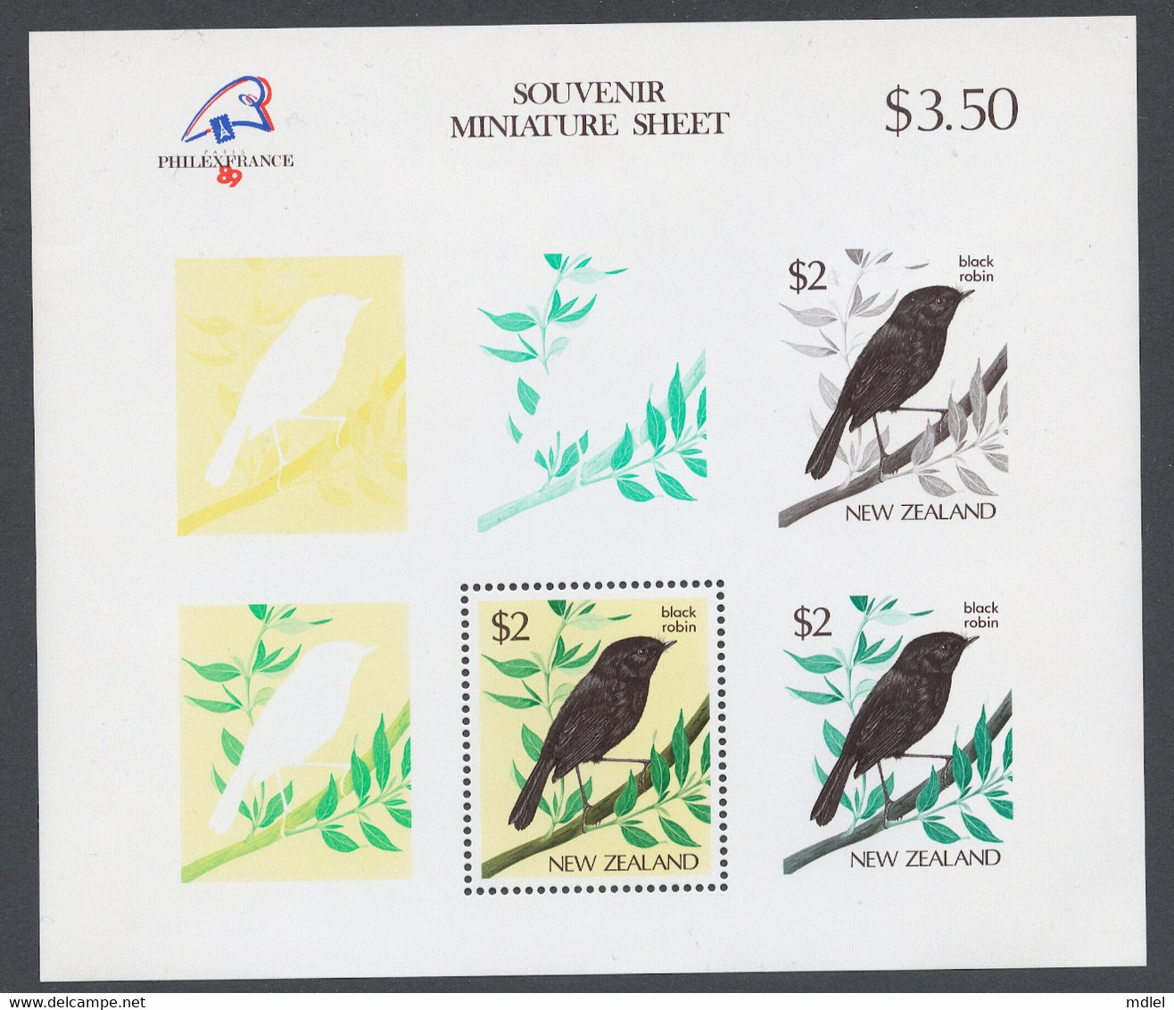 New Zealand 1989 Mi# Bl.18** BIRDS, PHILEXFRANCE '89 PHILATELIC EXHIBITION - Unused Stamps