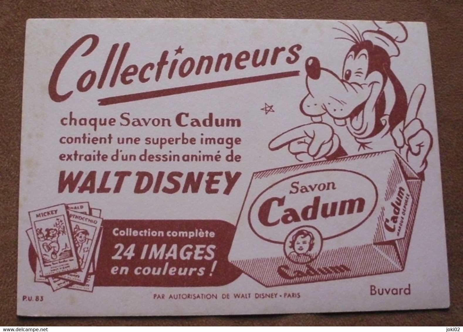 Buvard Savon Cadum, Walt Disney - - Parfum & Cosmetica