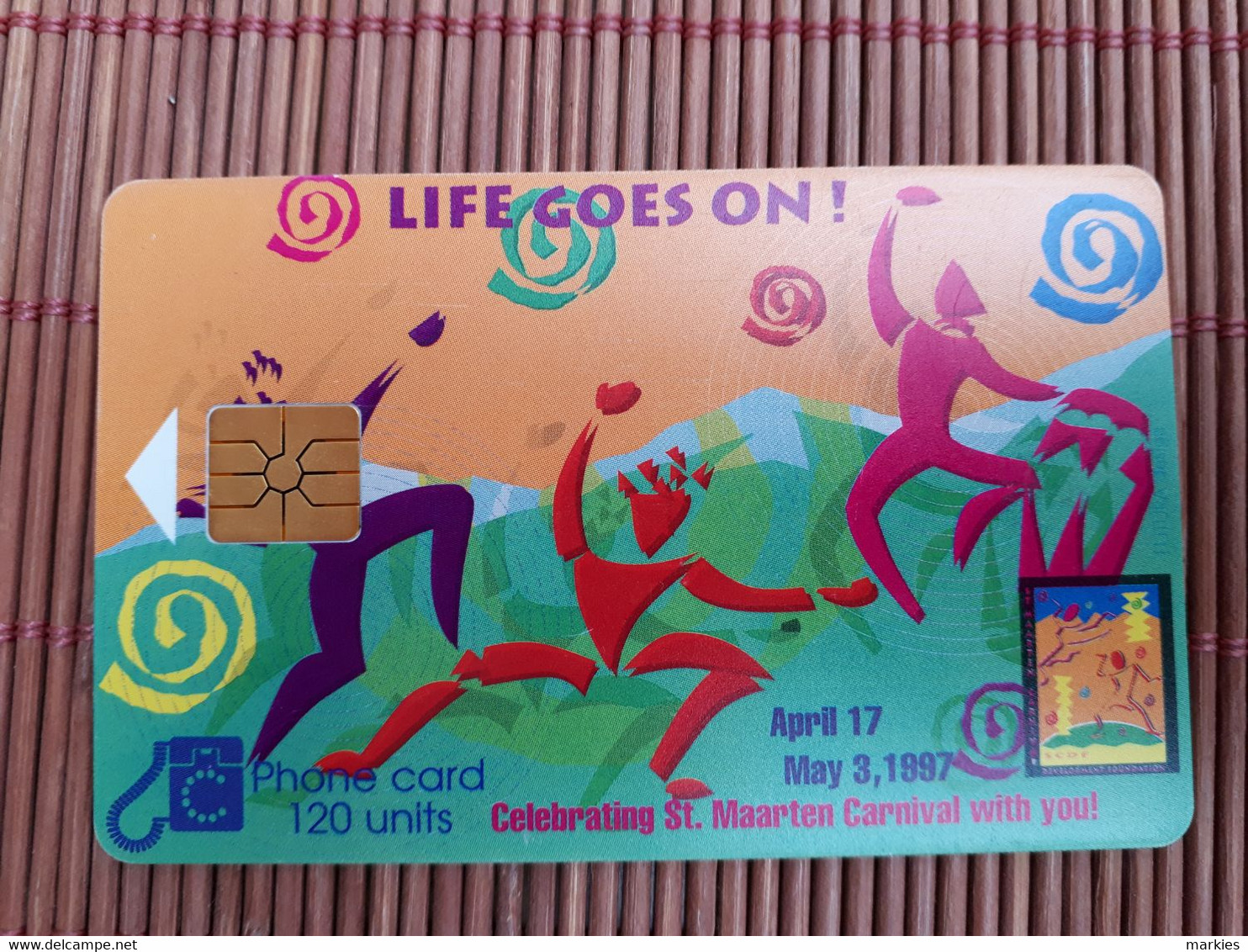 St-Maarten Phonecard 120 Units Life Goes On Used Rare - Antilles (Neérlandaises)