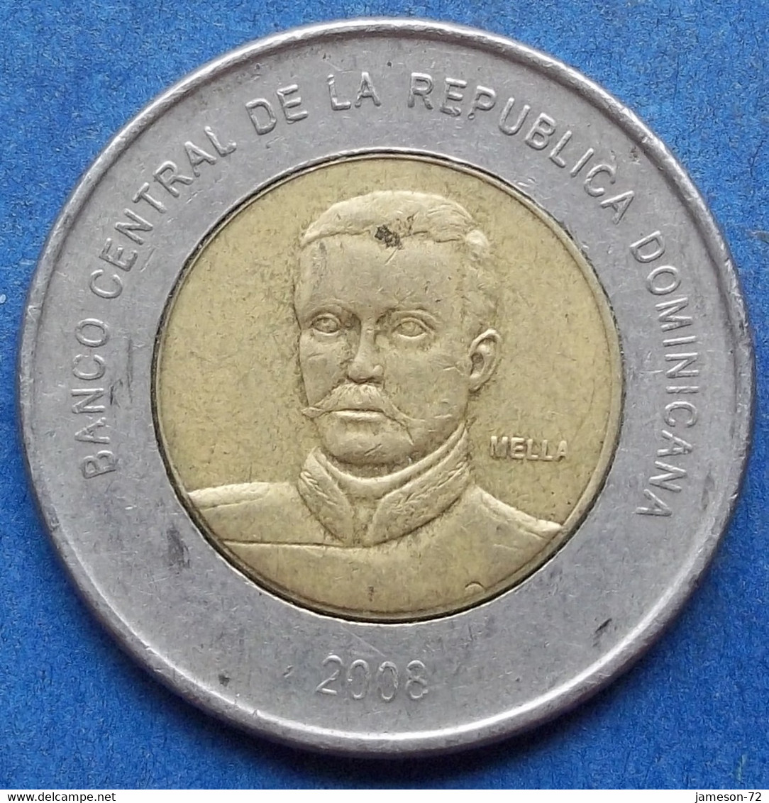 DOMINICAN REPUBLIC - 10 Pesos 2008 "General Mella" KM# 106 - Edelweiss Coins - Dominikanische Rep.