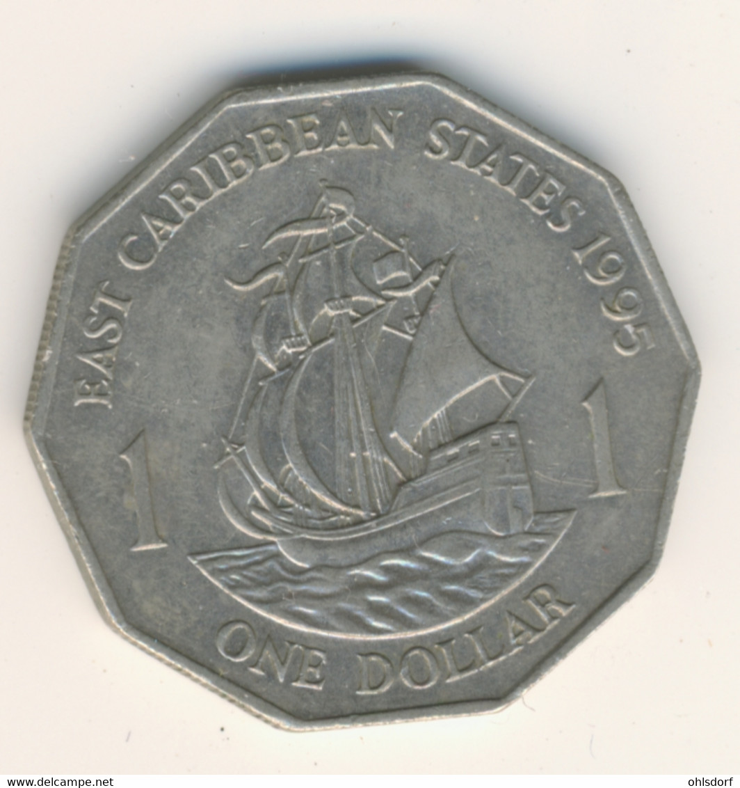 EAST CARIBBEAN STATES 1995: 1 Dollar, KM 20 - Caraibi Orientali (Stati Dei)