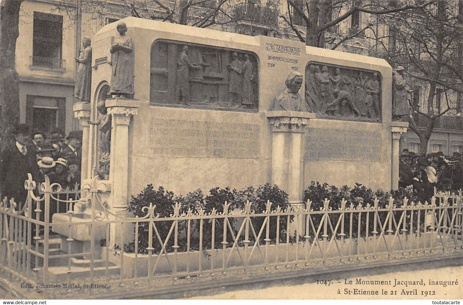 CPA 42 ST ETIENNE LE MONUMENT JACQUARD INAUGURE LE 21 AVRIL 1912 - Saint Etienne