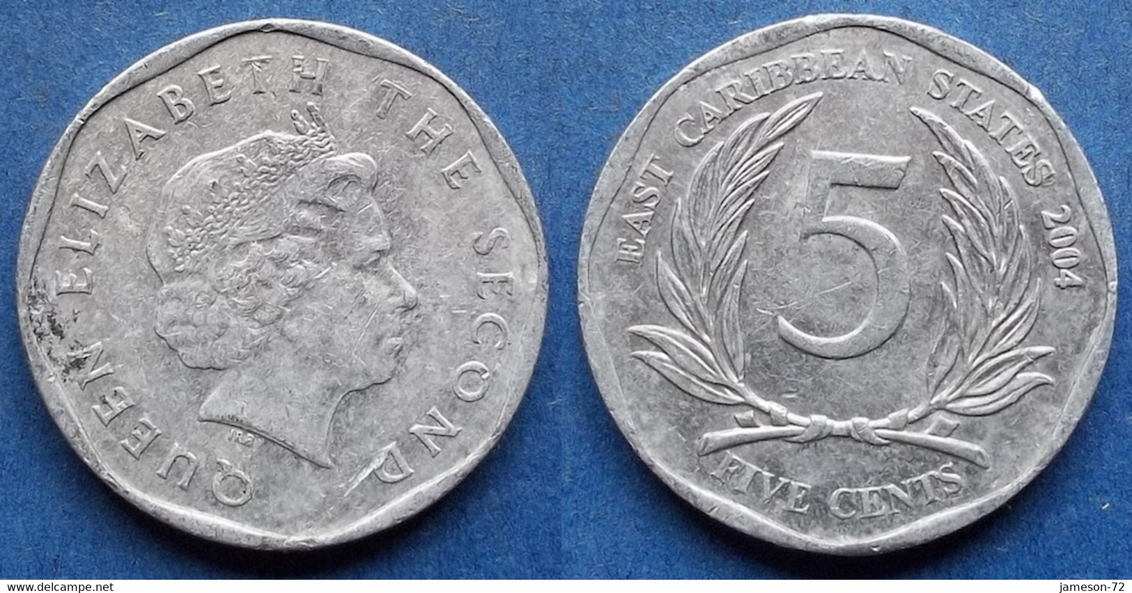 EAST CARIBBEAN STATES - 5 Cents 2004 KM# 36 Elizabeth II - Edelweiss Coins . - Caraibi Orientali (Stati Dei)