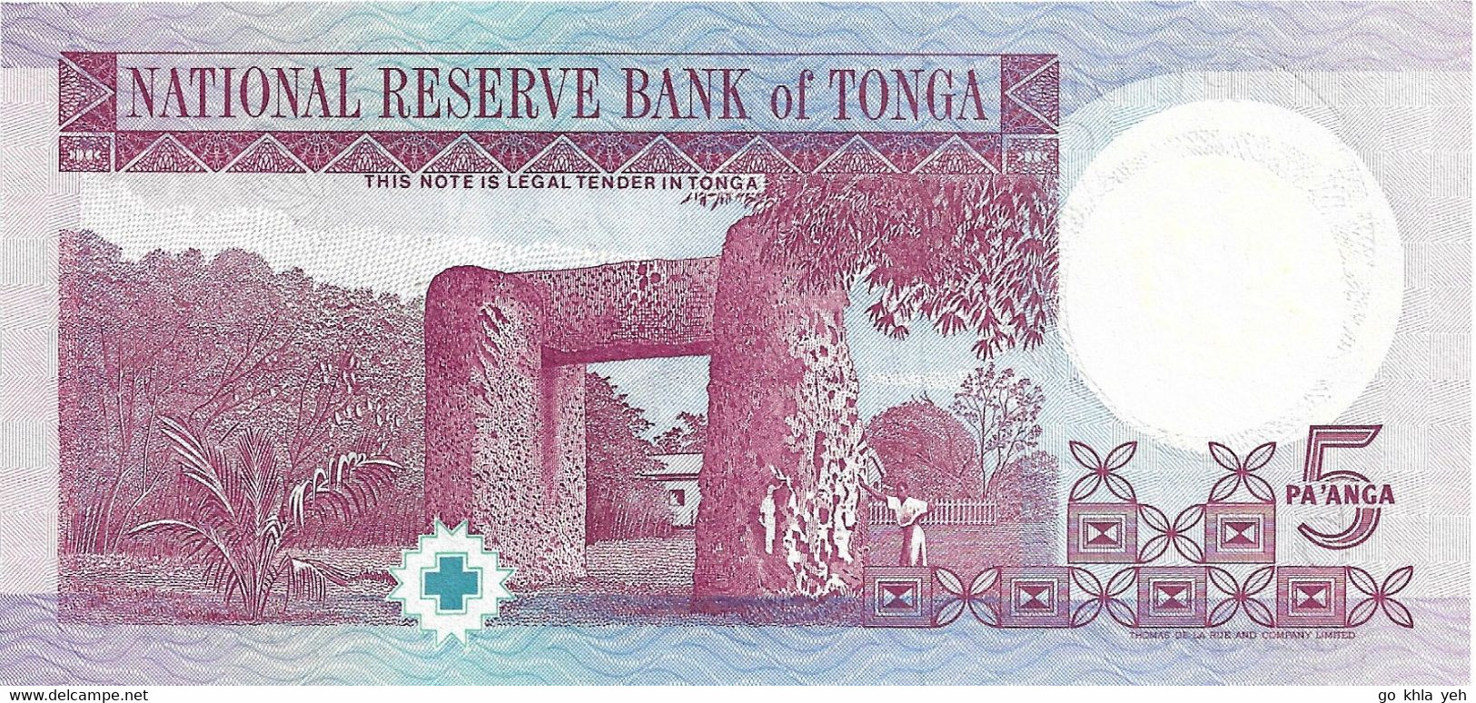 TONGA 1995 5 Pa'anga - P.33b Neuf UNC - Tonga