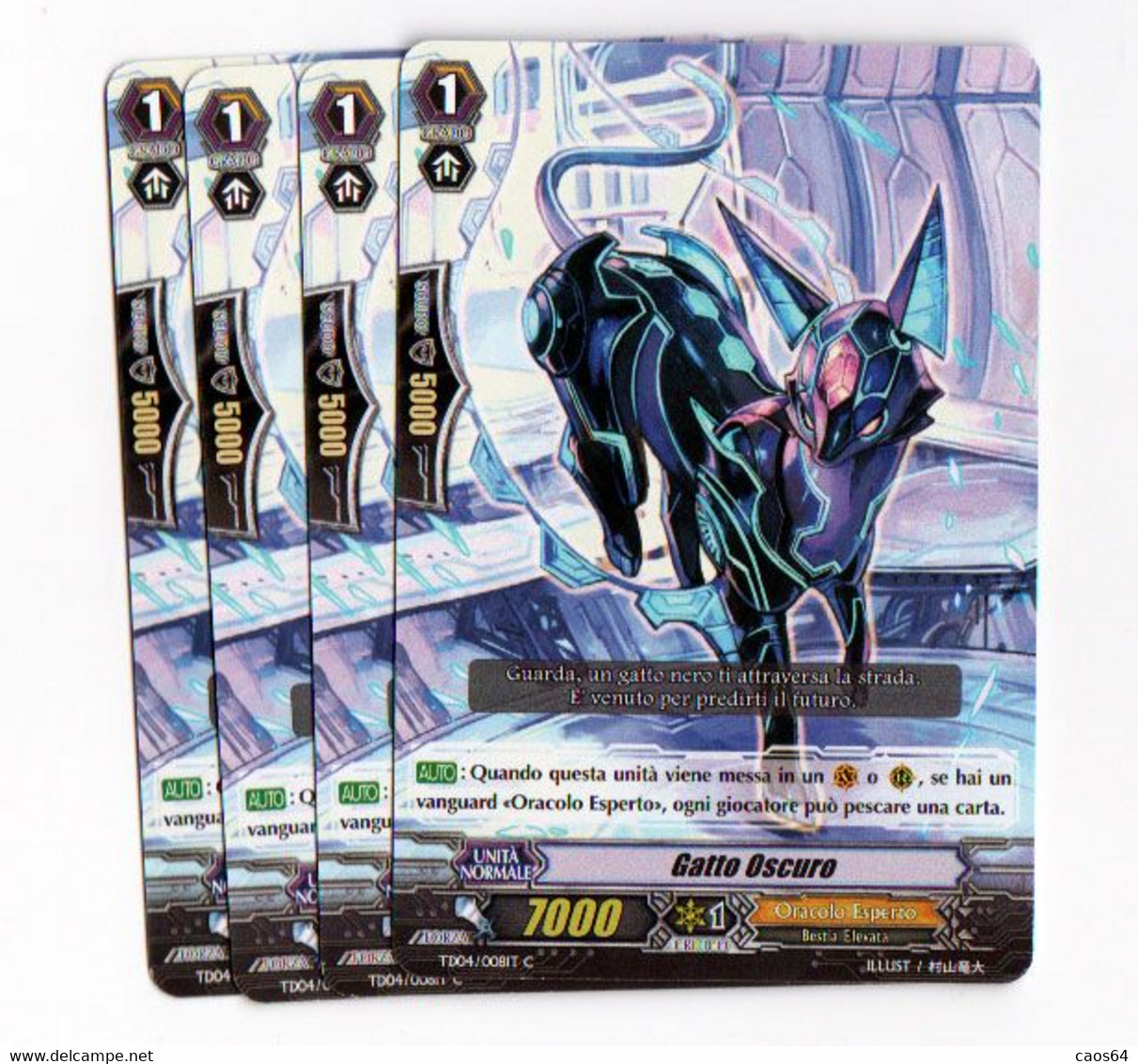 Cardfight Vanguard Sakuya (4 X) Gatto Oscuro TD04/008IT C - Sonstige & Ohne Zuordnung