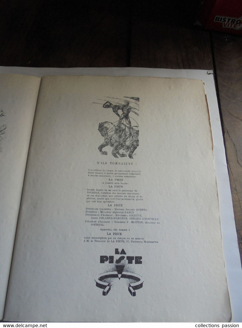 programme, CIRQUE, sixième gala annuel de L'UNION DES ARTISTES , au CIRQUE D'HIVER, 3 mars 1928