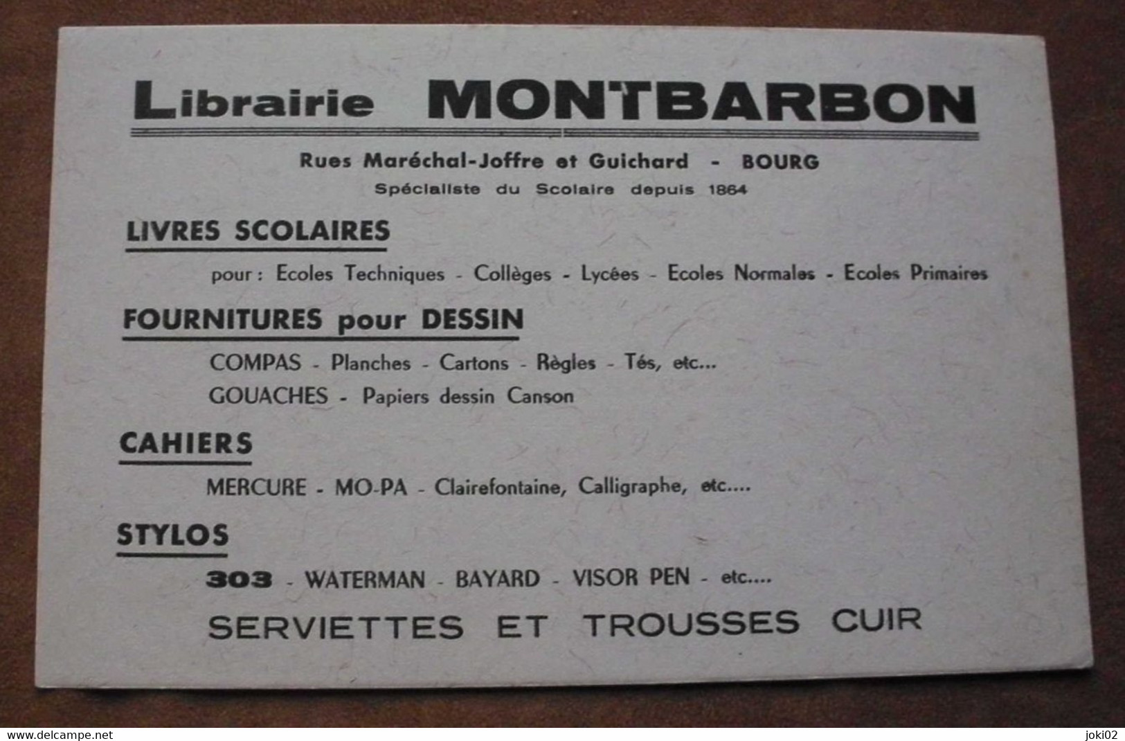 Buvard Librairie Montbarbon - Papeterie