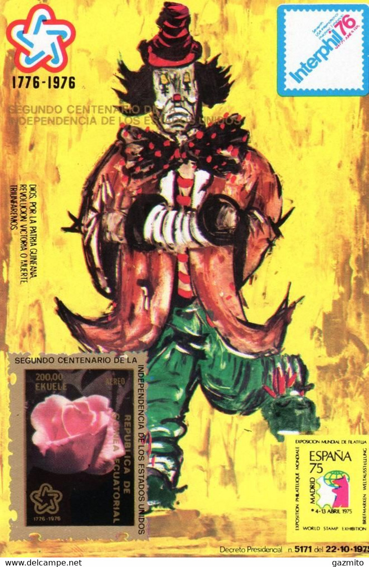 Guinea Equat. 1979, 200th American Indipendence, Clown, Rose, BF - Cirque