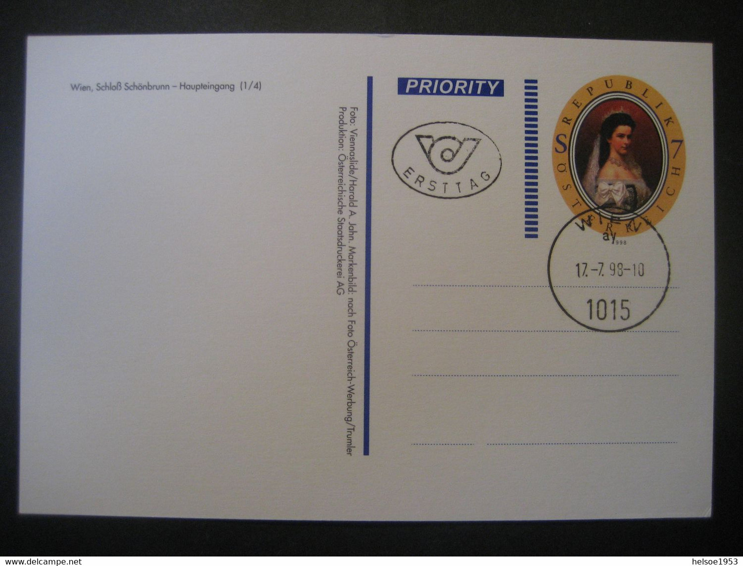 Österreich 1998- Ganzsache FDC Bild-Postkarte "Servus In Wien" Nr. 4 Mit Tagesstempel - Brieven En Documenten