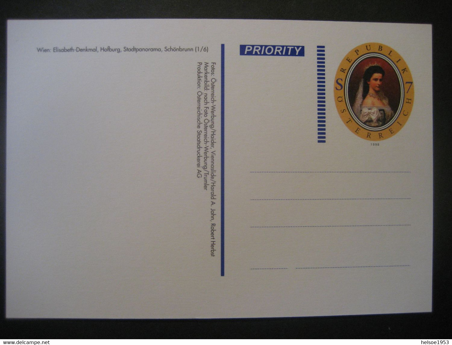 Österreich 1998- Ganzsache Bild-Postkarte "Servus In Wien" Nr. 6 Postfrisch - Storia Postale
