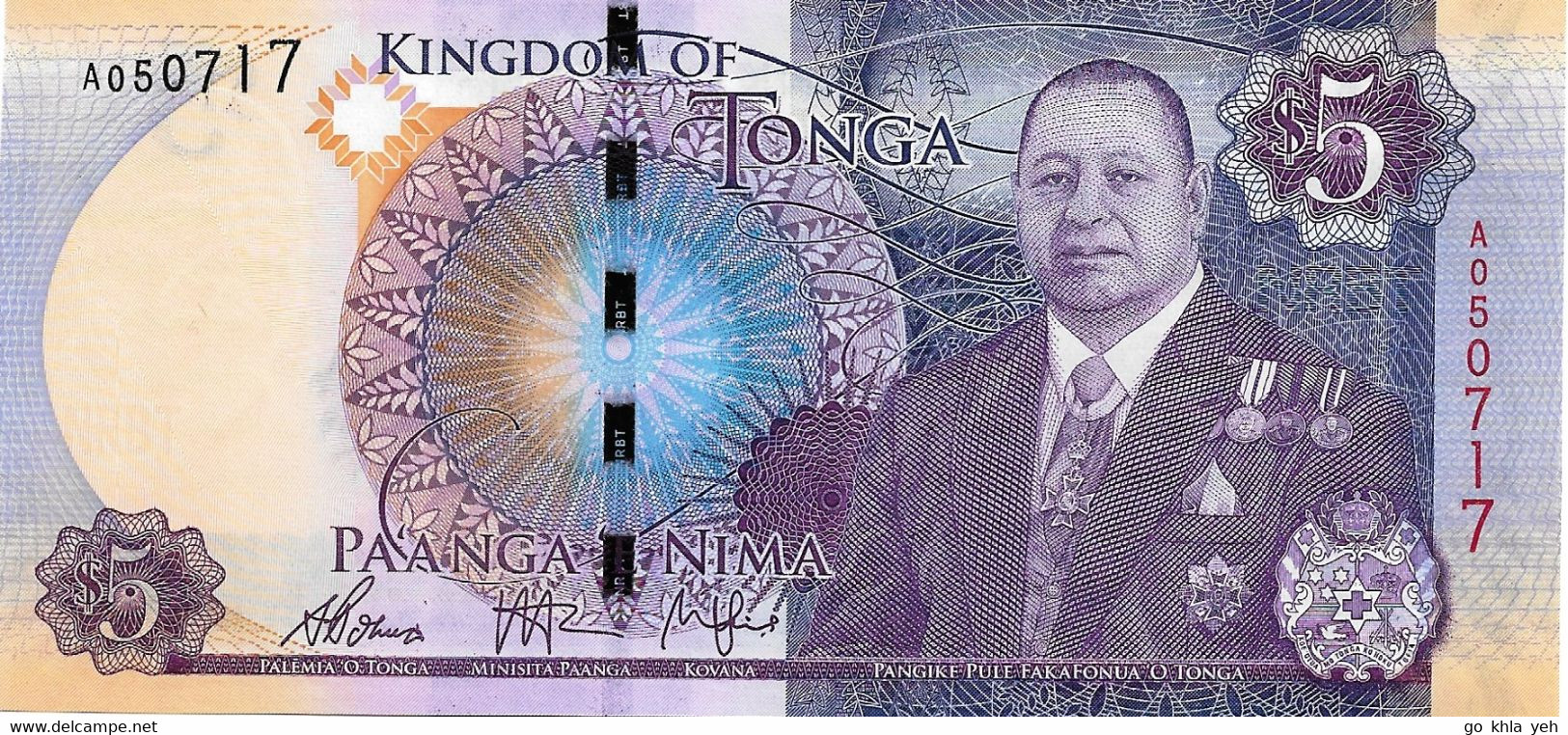 TONGA 2015 5 Pa'anga - P.45 Neuf UNC - Tonga