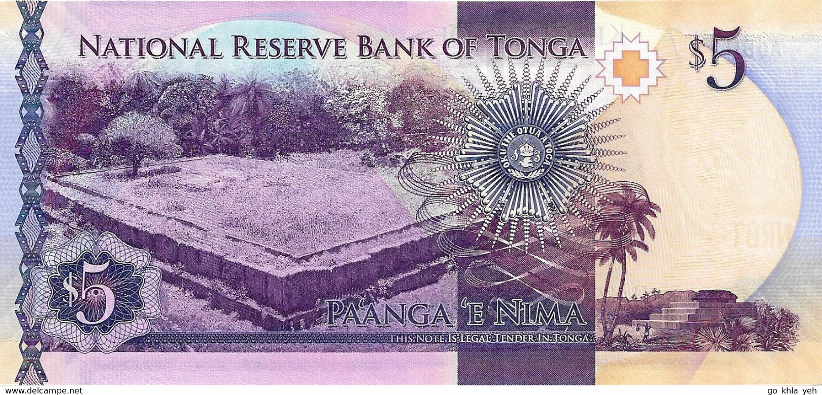 TONGA 2015 5 Pa'anga - P.45 Neuf UNC - Tonga