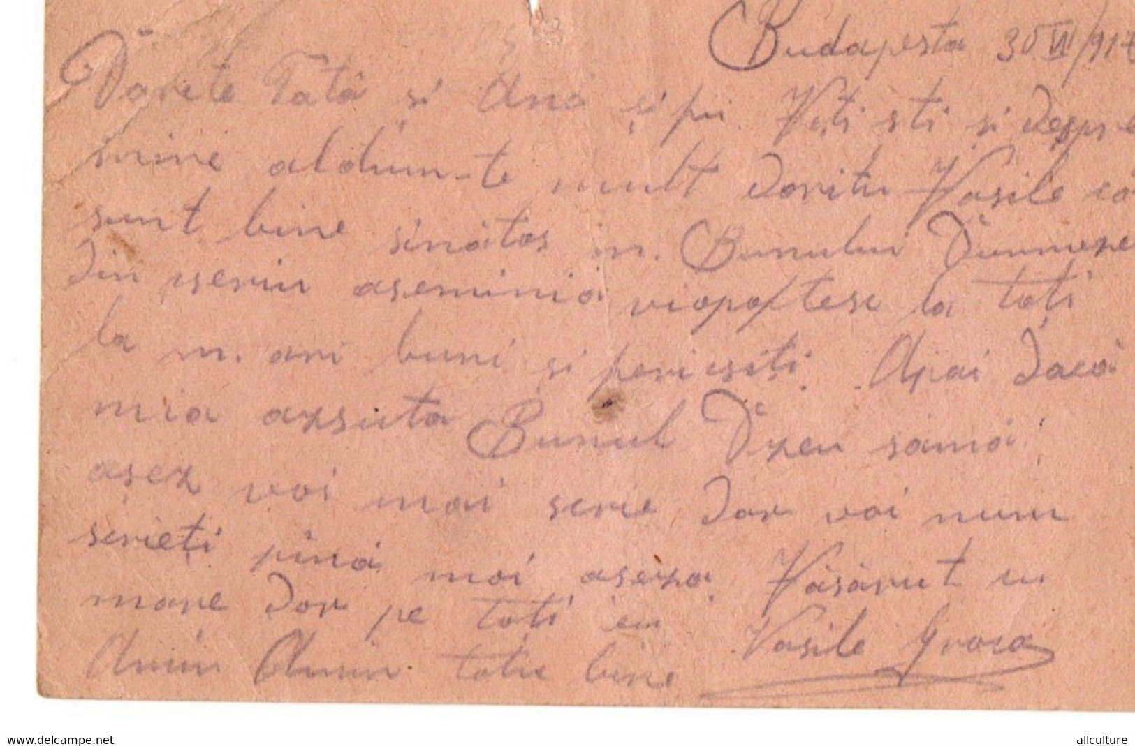 A116  -  BUDAPEST  LEVELEZOLAP TO APAHIDA KOLOSVAR ROMANIA  1WW 1917 - 1. Weltkrieg (Briefe)