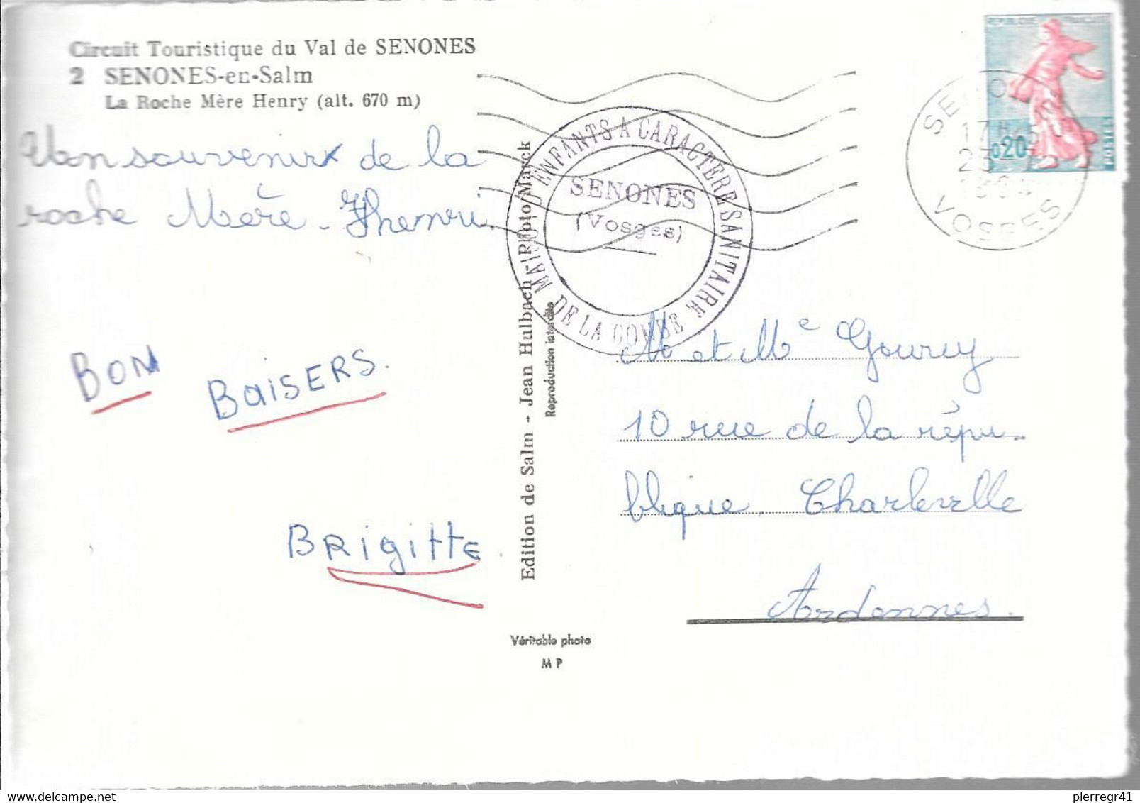 CPA°-1960-88-SENONES En Salm-La ROCHE Mere Henry-Edit Salm-TBE - Senones