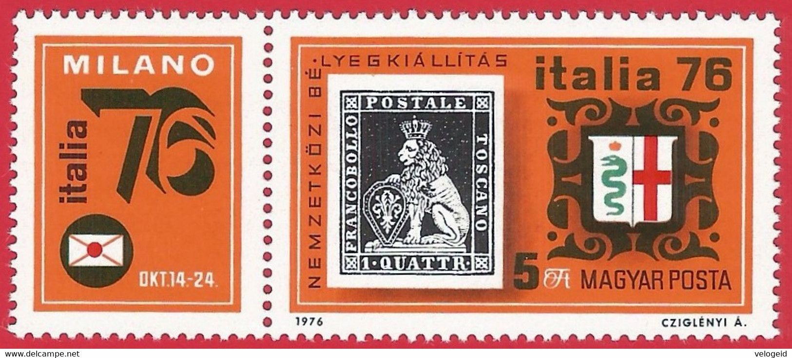 Hungria. Hungary. 1976. Mi 3143. Int. Philatelic Exhibition. ITALIA. Milan - Nuevos