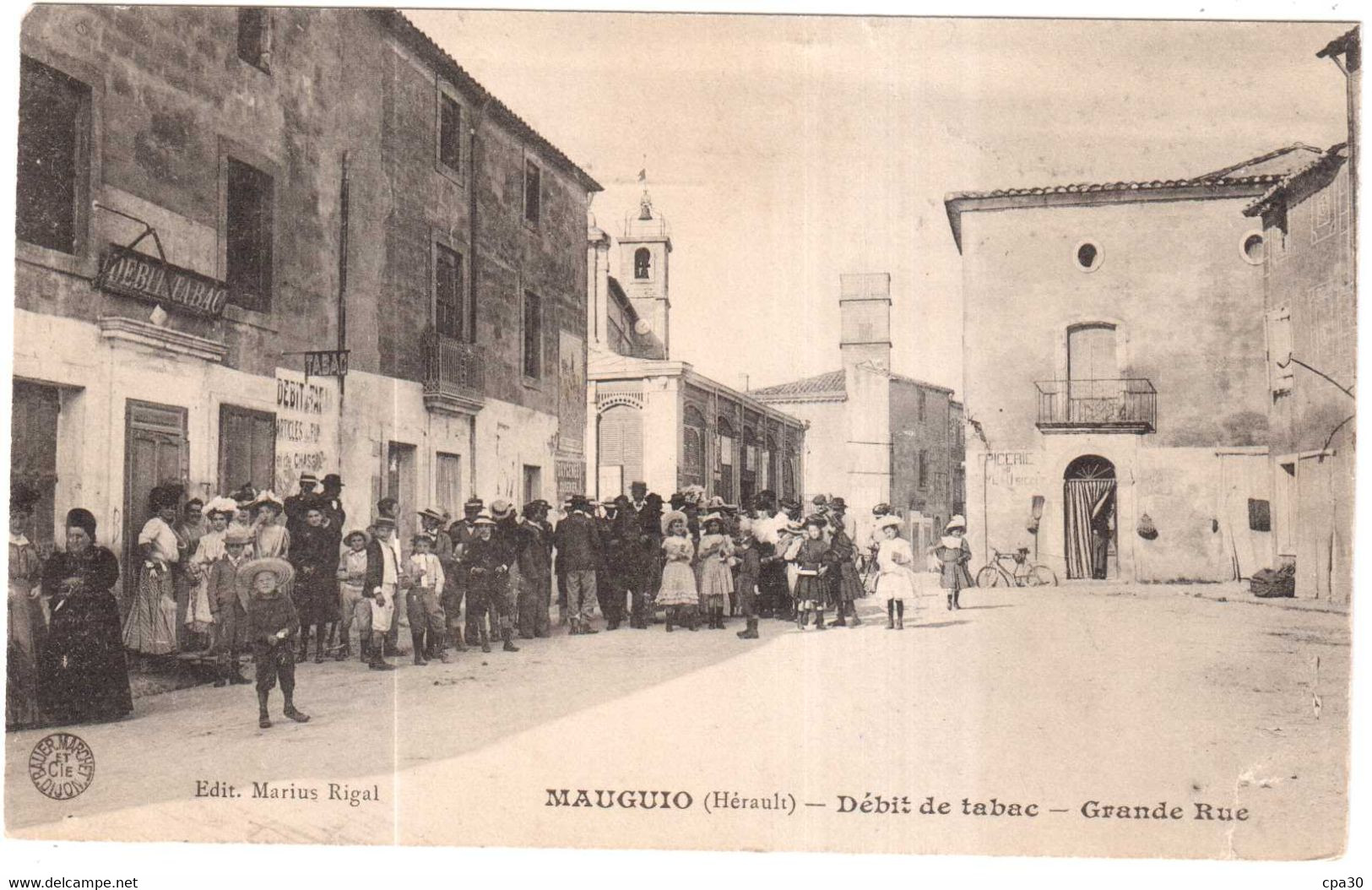 CPA HERAULT.MAUGUIO.DEBIT DE TABAC.GRANDE RUE - Mauguio