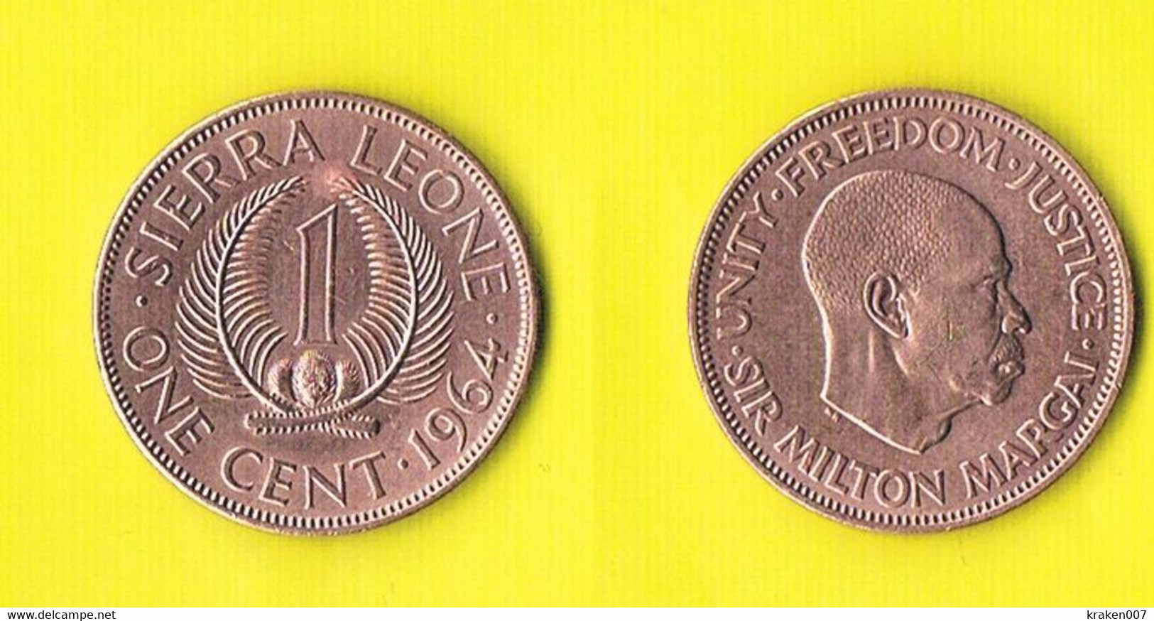 Sierra Leone  1 Cent - 1964 - Sierra Leone