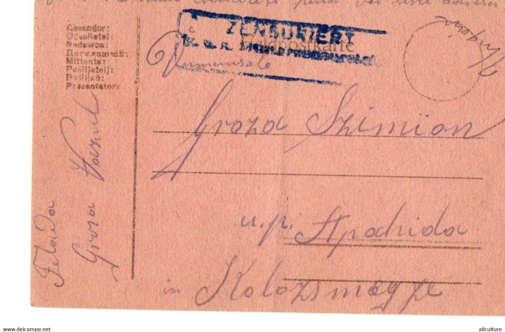 A132  -  POSTCARD ZENZURIERT CENZORED  STAMP TO KOLOSVAR CLUJ   ROMANIA 1WW 1917 - 1ste Wereldoorlog (Brieven)