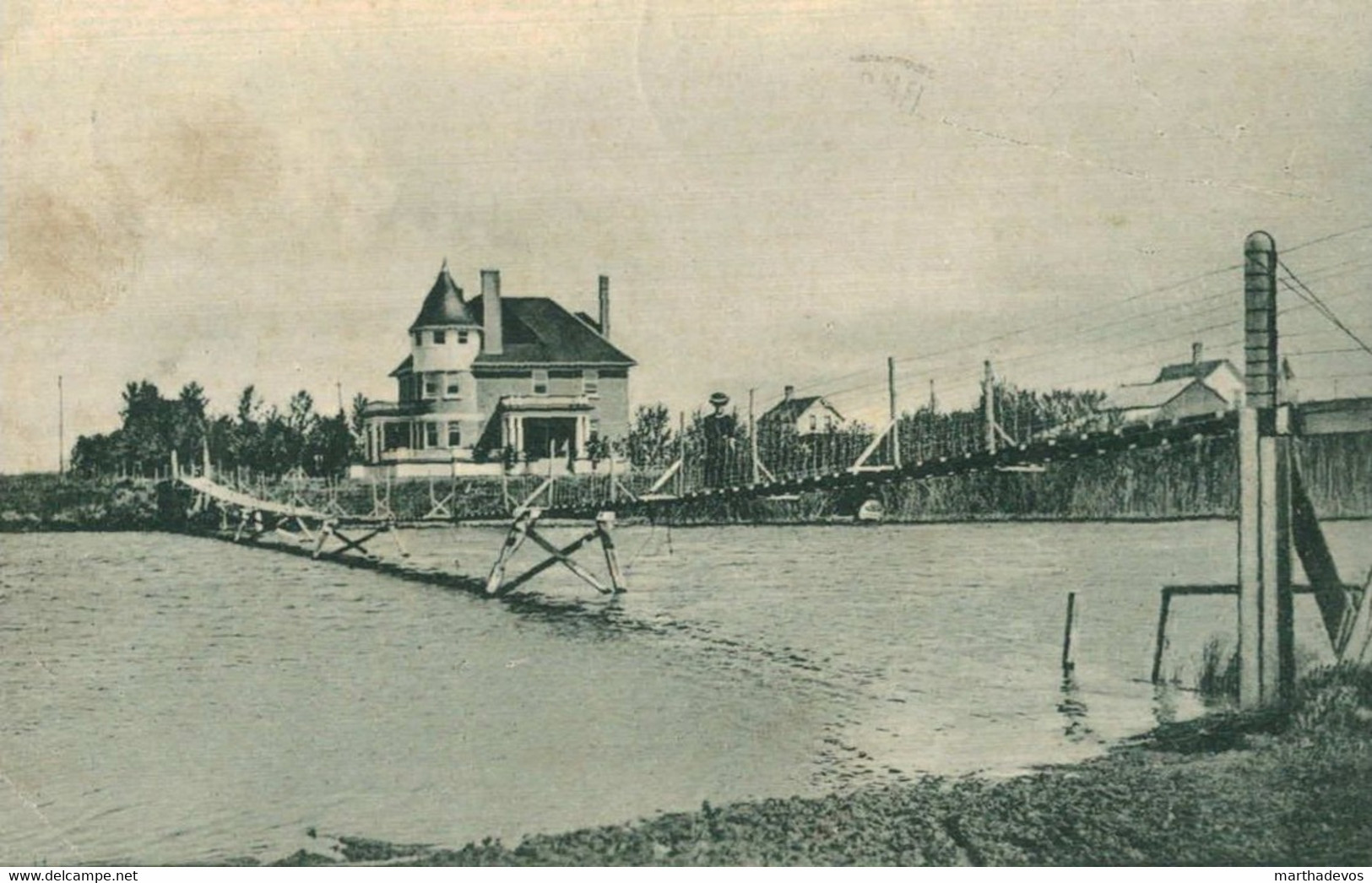 1911 CANADA WOLSELEY Saskatchewan Swinging Bridge And Reservoir - Otros & Sin Clasificación