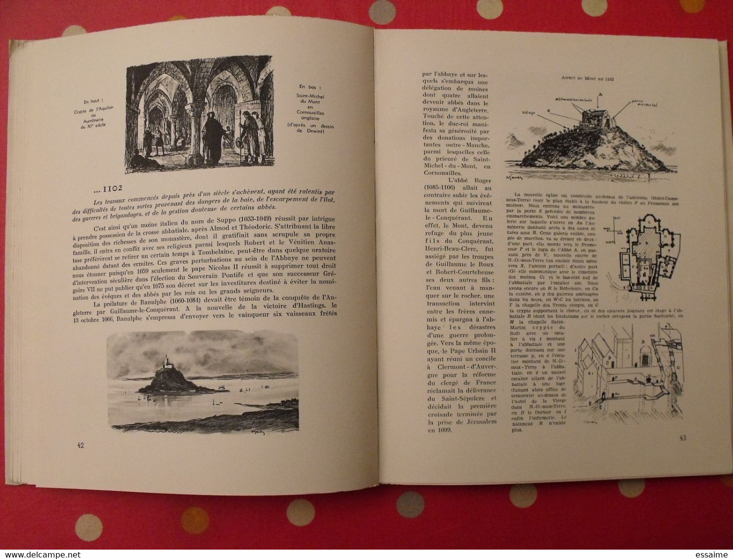 histoire illustrée du Mont Saint-Michel. texte et dessins de A; Gardin. édition numérotée (128) + dédicace. 1950