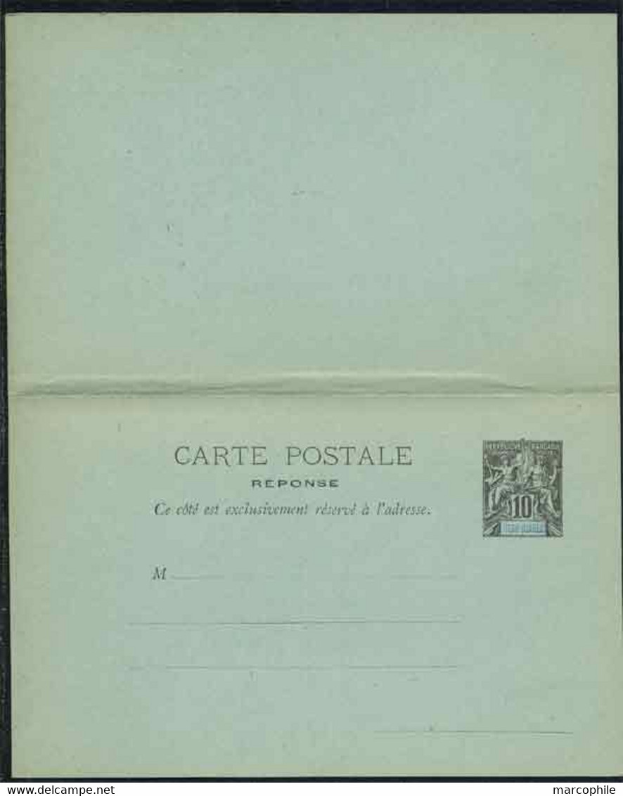 DIEGO SUAREZ / 1893 ENTIER POSTAL DOUBLE - REPONSE PAYEE / ACEP CP7 (ref 2768) - Lettres & Documents