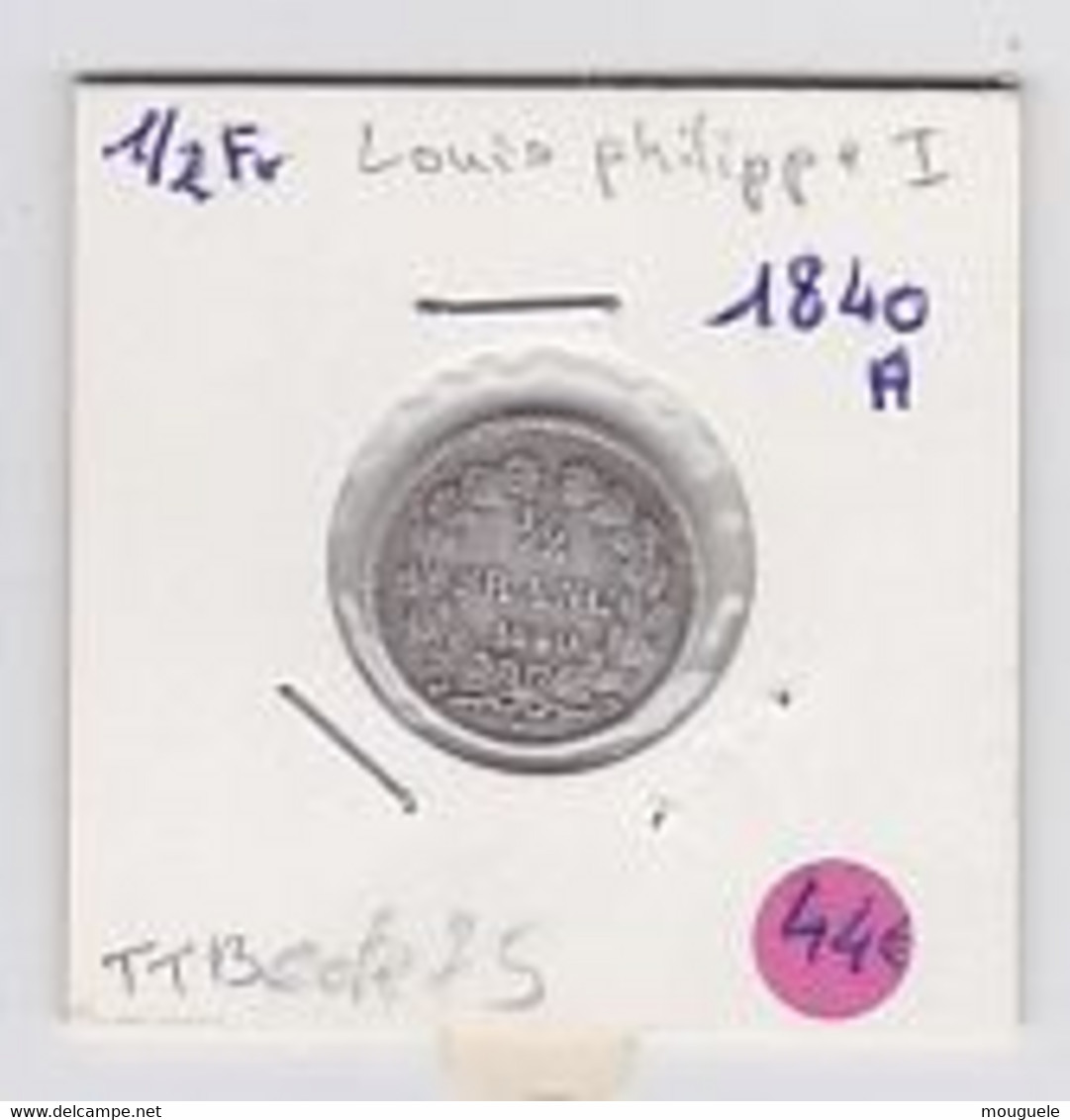 1/2 Fr  Louis Philippe 1   1840 A    TTB  Argent - 1/2 Franc