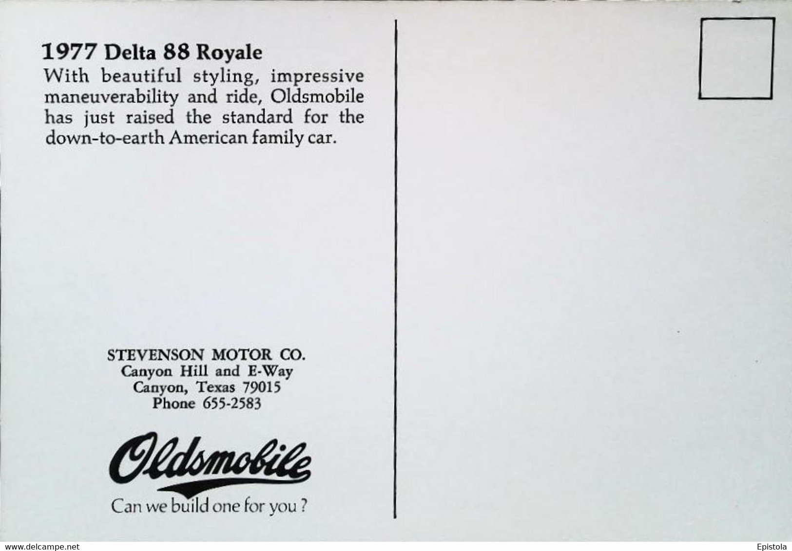 ► Automobile Publicité OLDSMOBILE -  Delta 88 Royale  1977 Clay Pigeon Shooting Ball Trap  USA  - Maxi Carte 17 X 12 Cm - Schieten (Wapens)